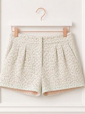 Victoria Beckham Target Womens Size 0 XS Green Lace Mid Rise Preppy Short Shorts